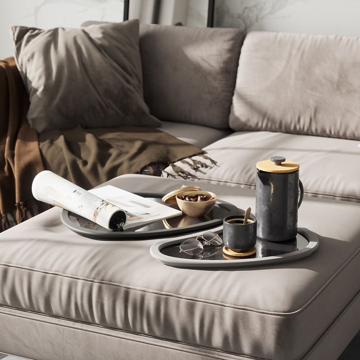 Accessoires de cuisine de forme irrégulière HUB couleur graphite style minimaliste Umbra