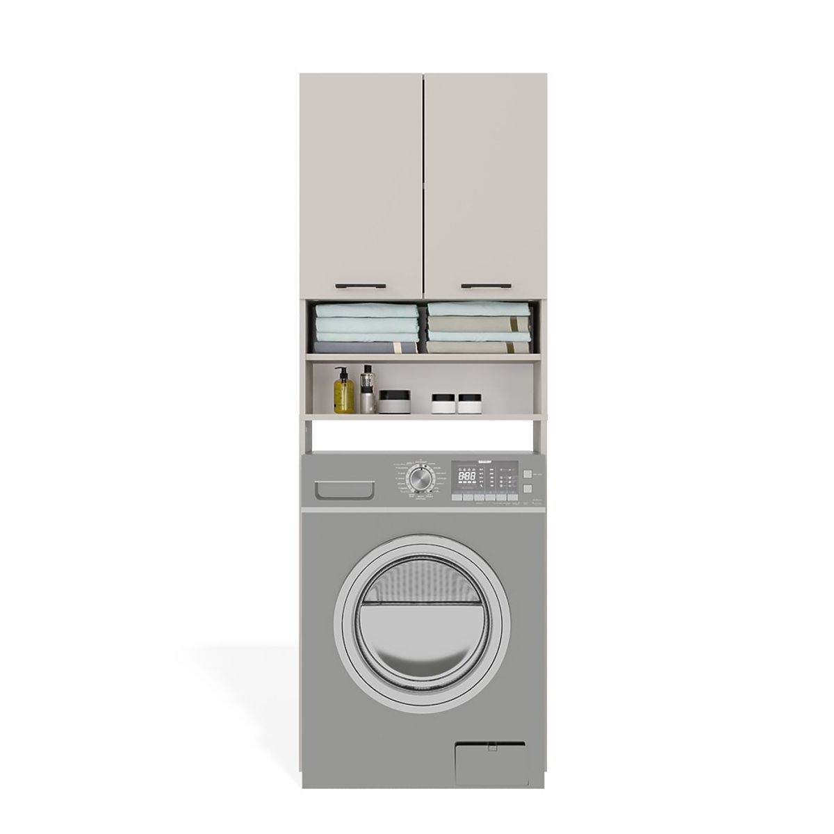Armoire de salle de bain au-dessus de la machine à laver POLA DK BEIGE CACHEMIRE Étagère Colonne 180