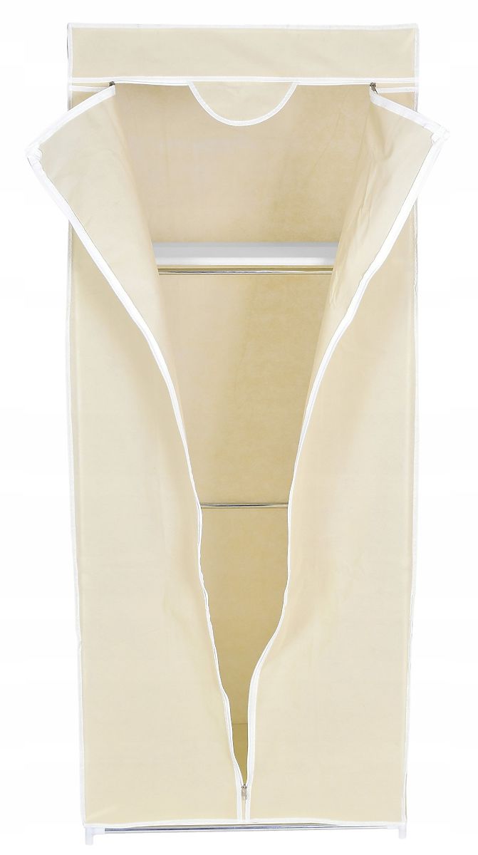 Armoire en tissu avec étagère Fela - beige