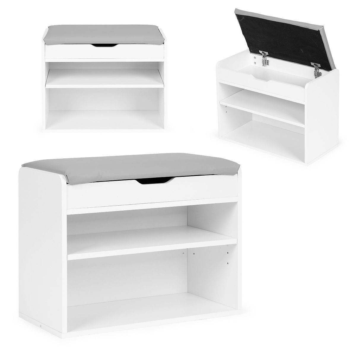 Armoire étagère banc à chaussures avec siège