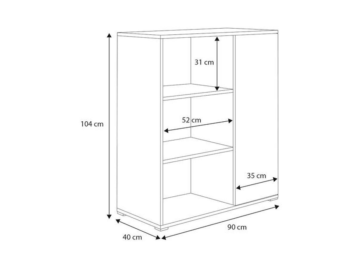 Étagère armoire Fondi blanche, style scandinave