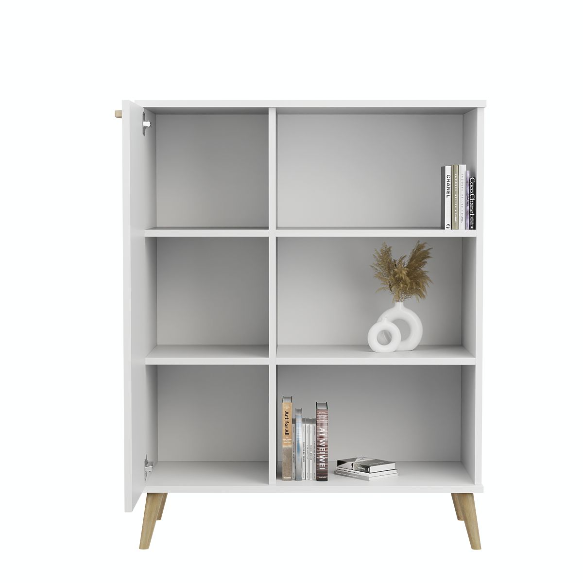 Étagère armoire Fondi blanche, style scandinave