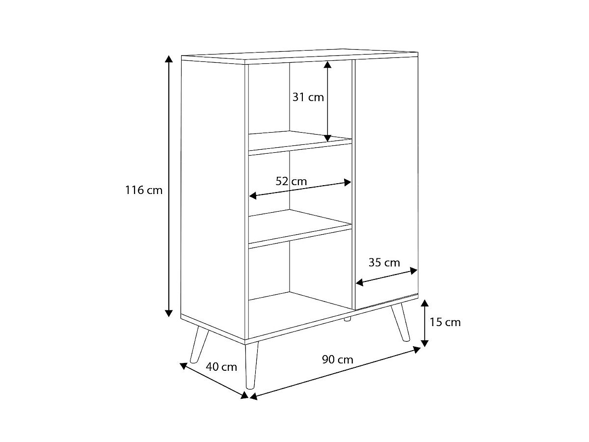 Étagère armoire Fondi blanche, style scandinave