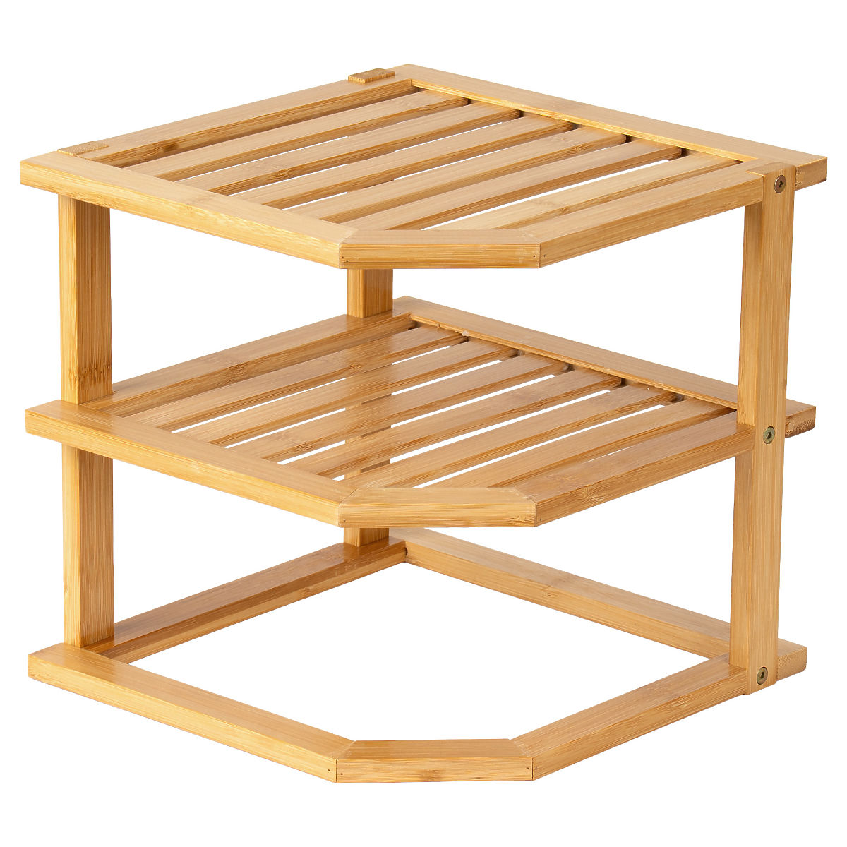 Étagère d'angle de cuisine en bambou DEDAL