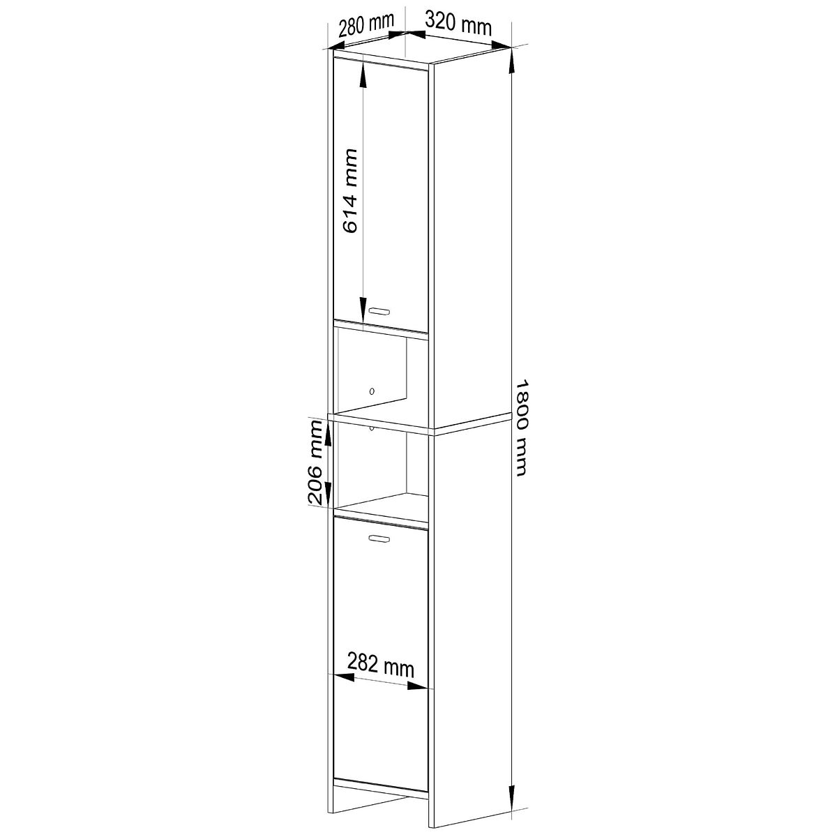 ÉTAGÈRE DE SALLE DE BAIN BETI 2D 2W BLANCHE