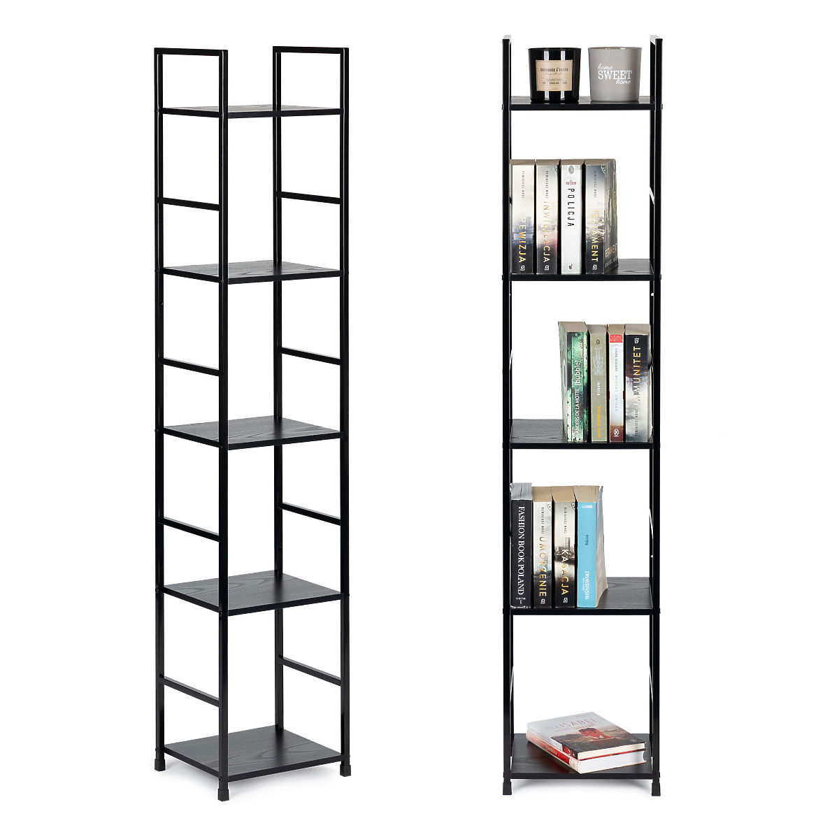 Étagère en bois moderne avec cadre en métal LOFT 5 étagères
