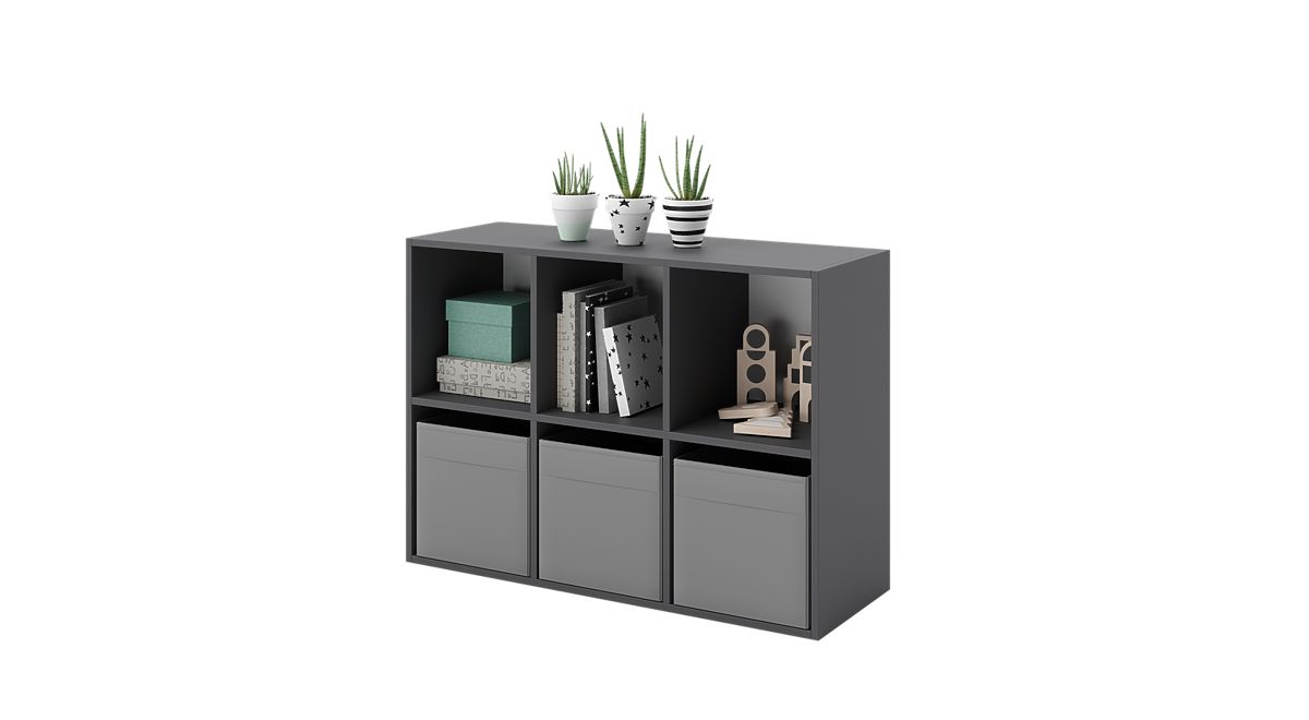 Étagère Loni 2x3 grise 1 pièce