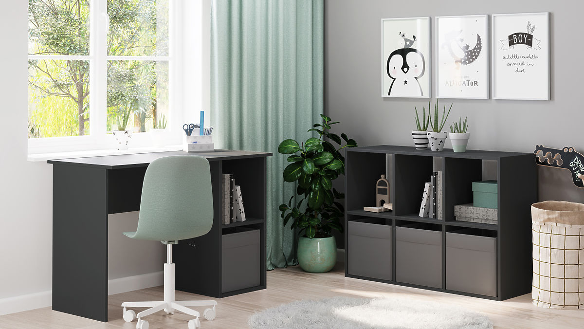 Étagère Loni 2x3 grise 1 pièce