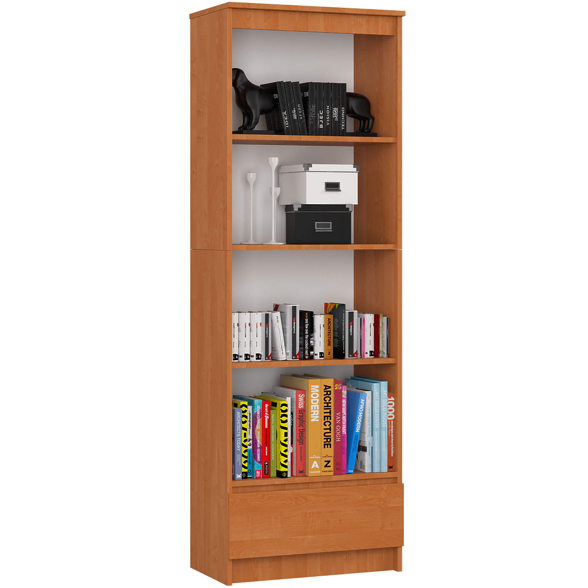 ÉTAGÈRE R 60 cm CLP 1 TIROIR 4 ÉTAGÈRES PK AULNE