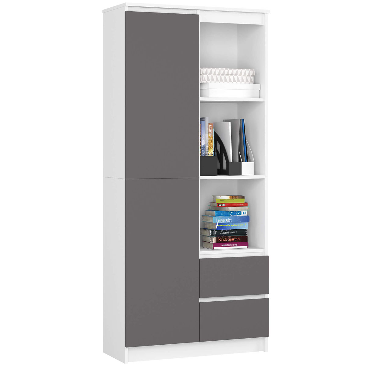 ÉTAGÈRE R11 R80 1D 2SZ CLP PK BLANC / GRIS