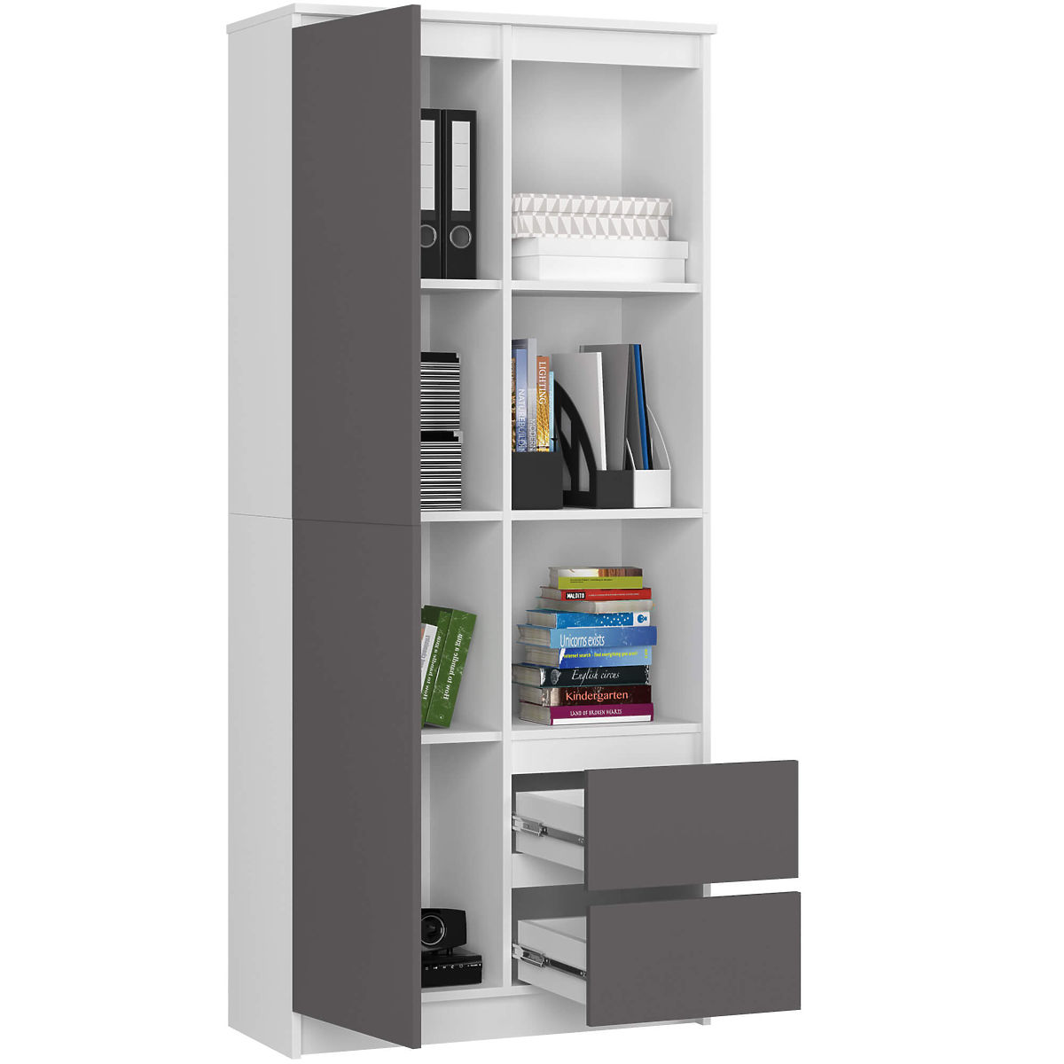 ÉTAGÈRE R11 R80 1D 2SZ CLP PK BLANC / GRIS