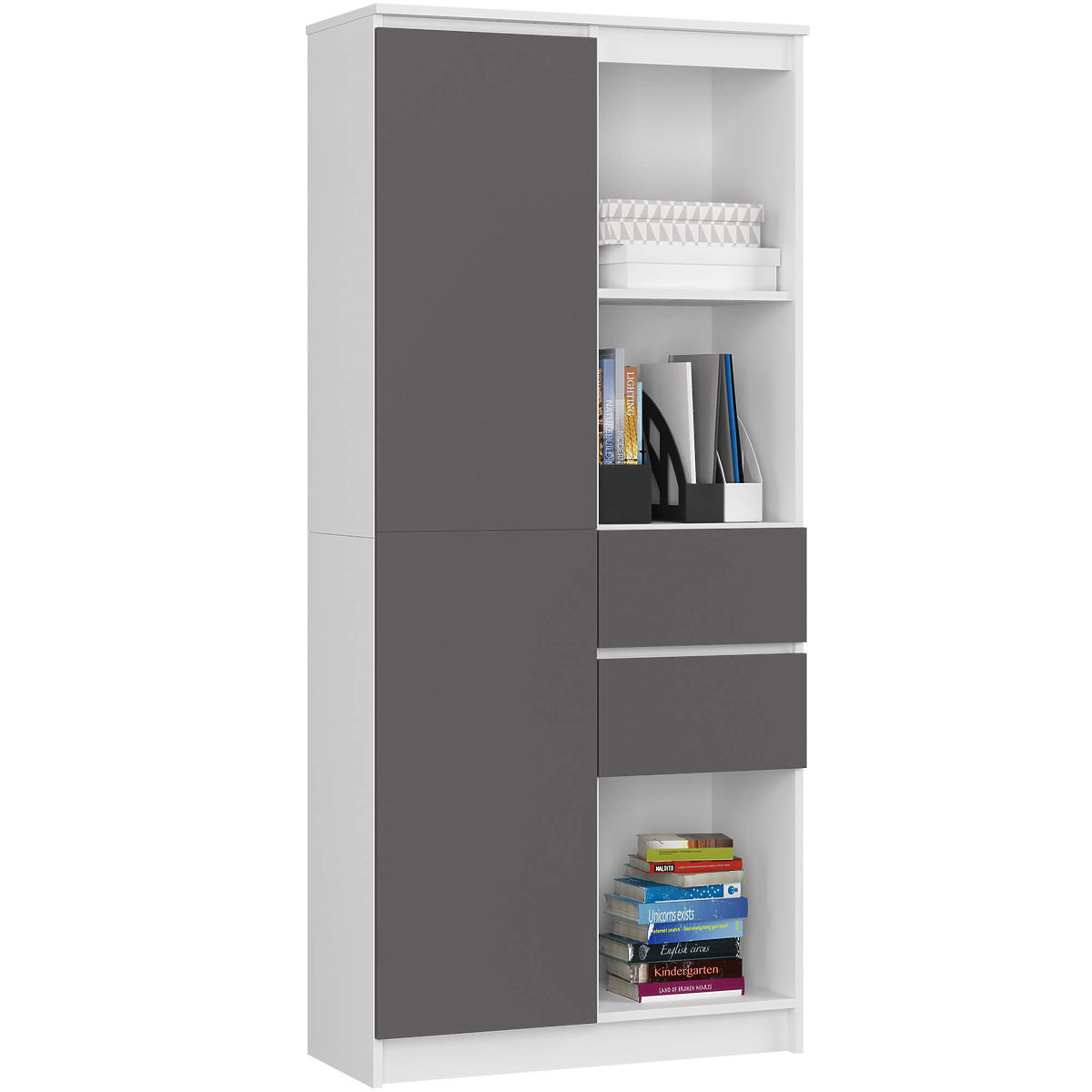 ÉTAGÈRE R15 R80 1D 2SZ CLP PK BLANC / GRIS