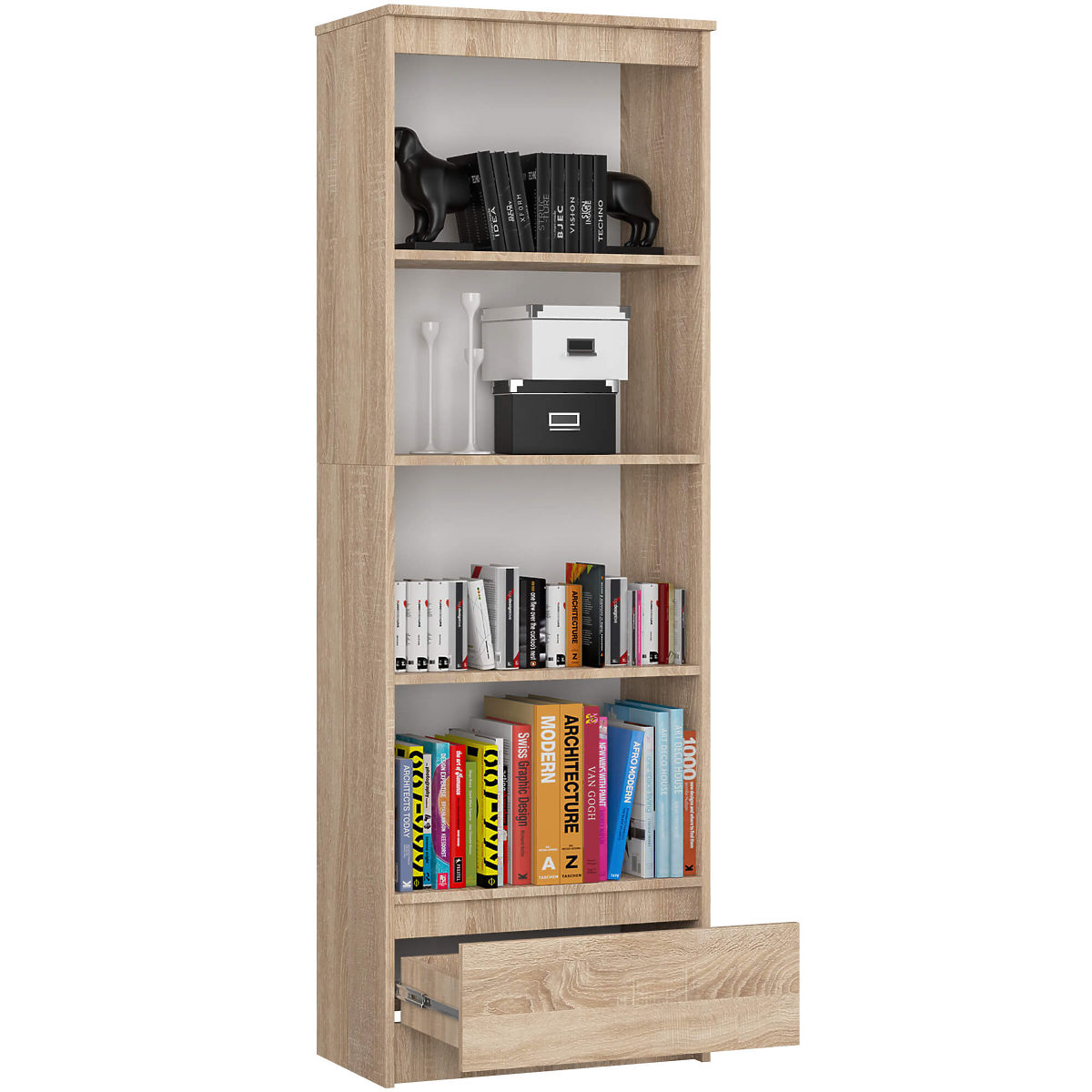 ÉTAGÈRE R60 1TI 4P CLP PK CHÊNE SONOMA
