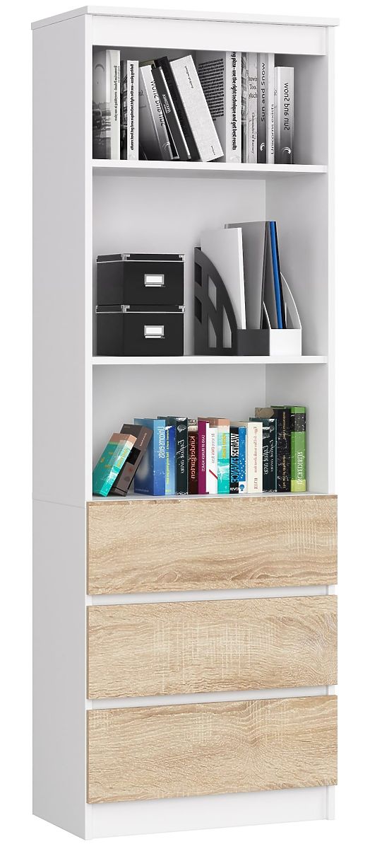 ÉTAGÈRE R60 3TI 2P CLP PK BLANC / SONOMA