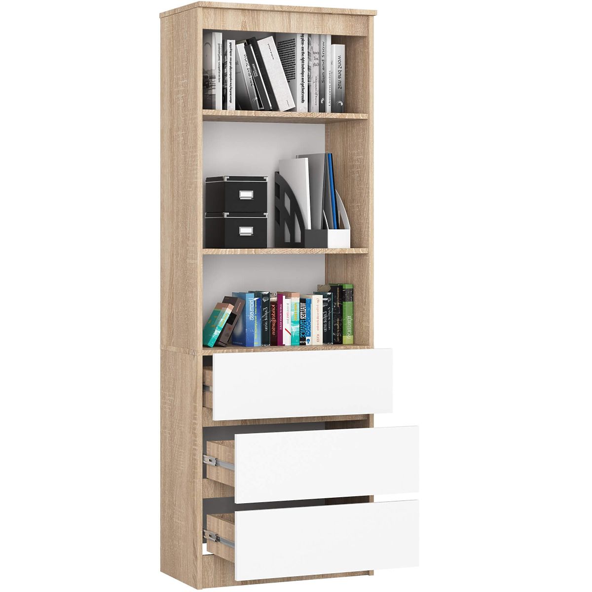 ÉTAGÈRE R60 3TI 2P CLP PK SONOMA / BLANC