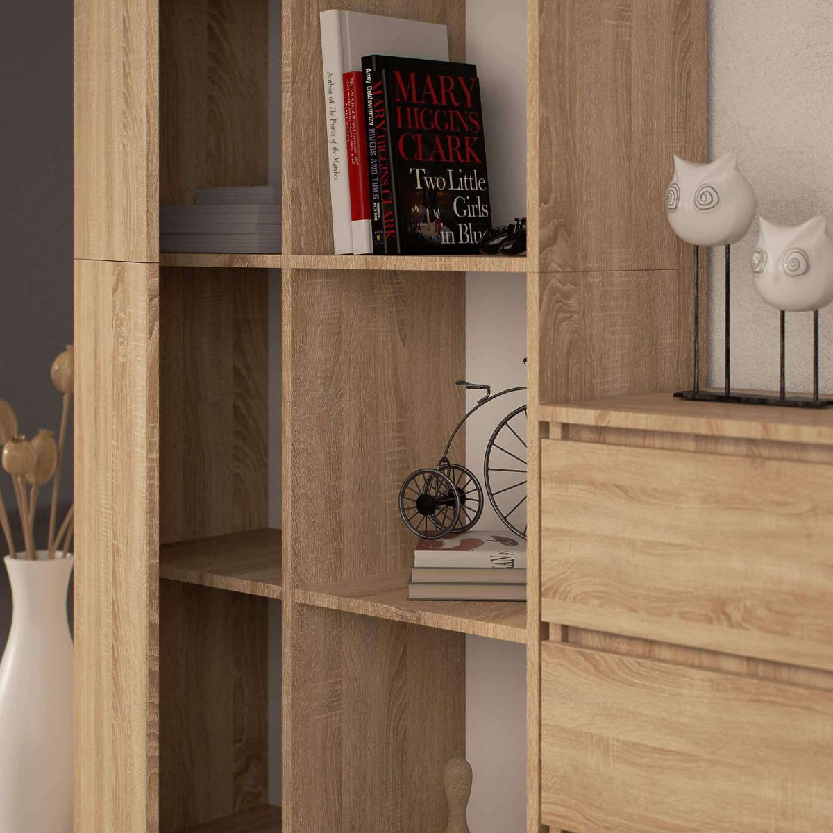 ÉTAGÈRE R80 1D 4P CLP CHÊNE SONOMA