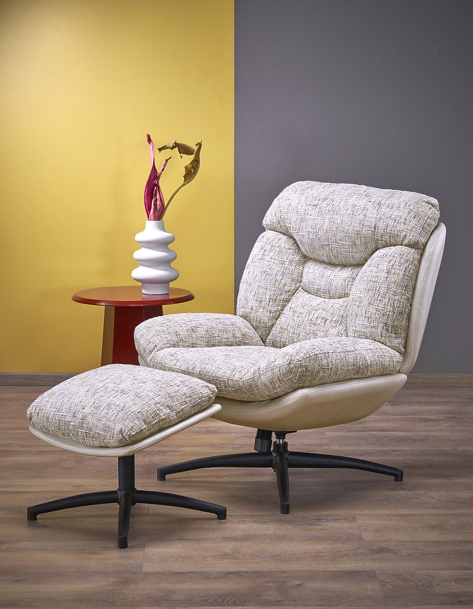 Fauteuil KRONOS avec repose-pieds, beige / multicolore (1p=1pc)