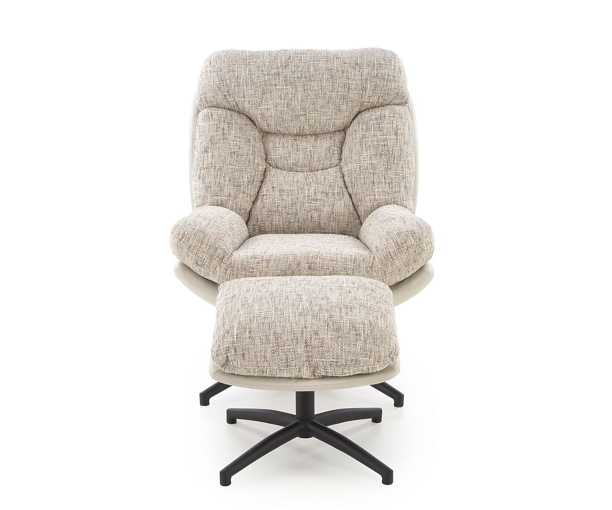 Fauteuil KRONOS avec repose-pieds, beige / multicolore (1p=1pc)