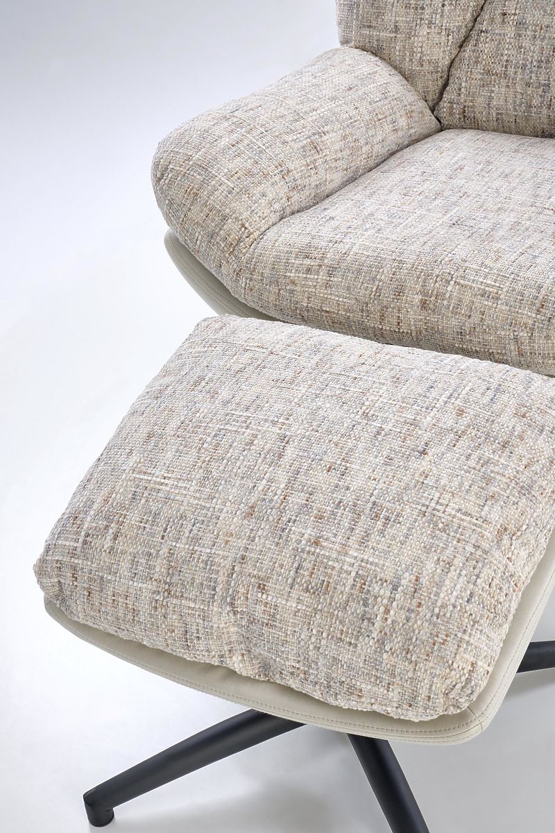 Fauteuil KRONOS avec repose-pieds, beige / multicolore (1p=1pc)