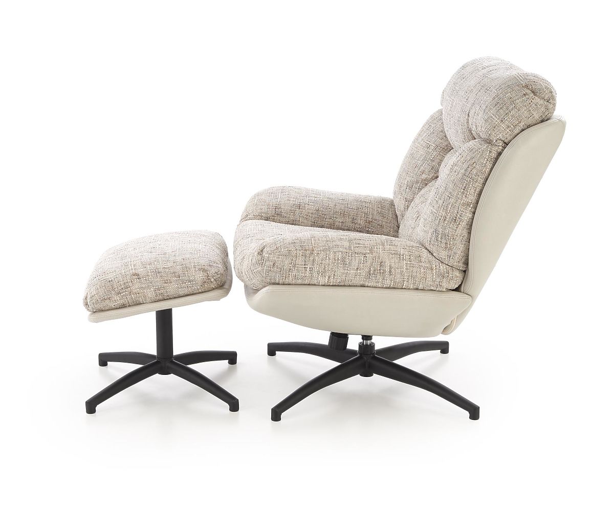 Fauteuil KRONOS avec repose-pieds, beige / multicolore (1p=1pc)