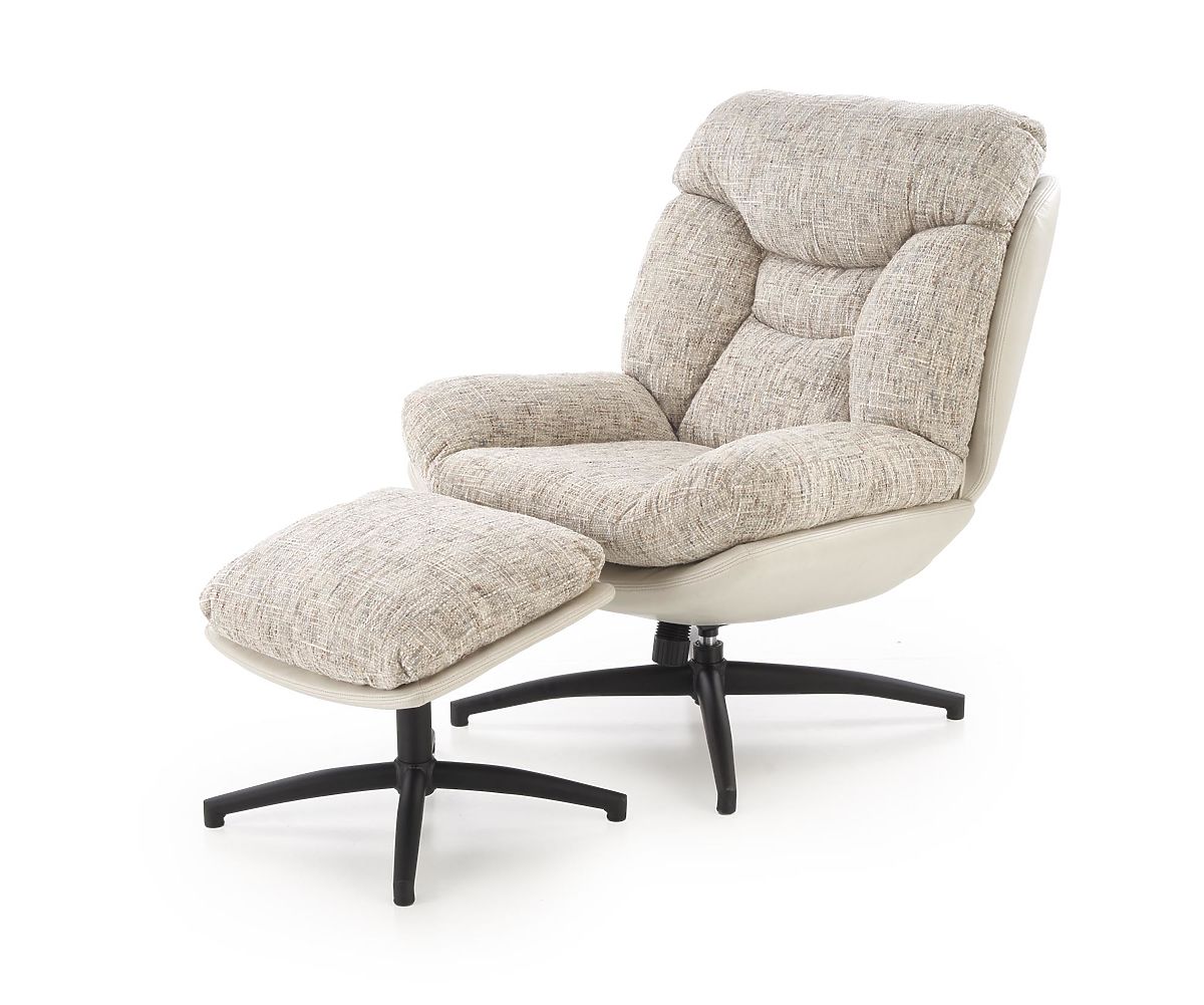 Fauteuil KRONOS avec repose-pieds, beige / multicolore (1p=1pc)