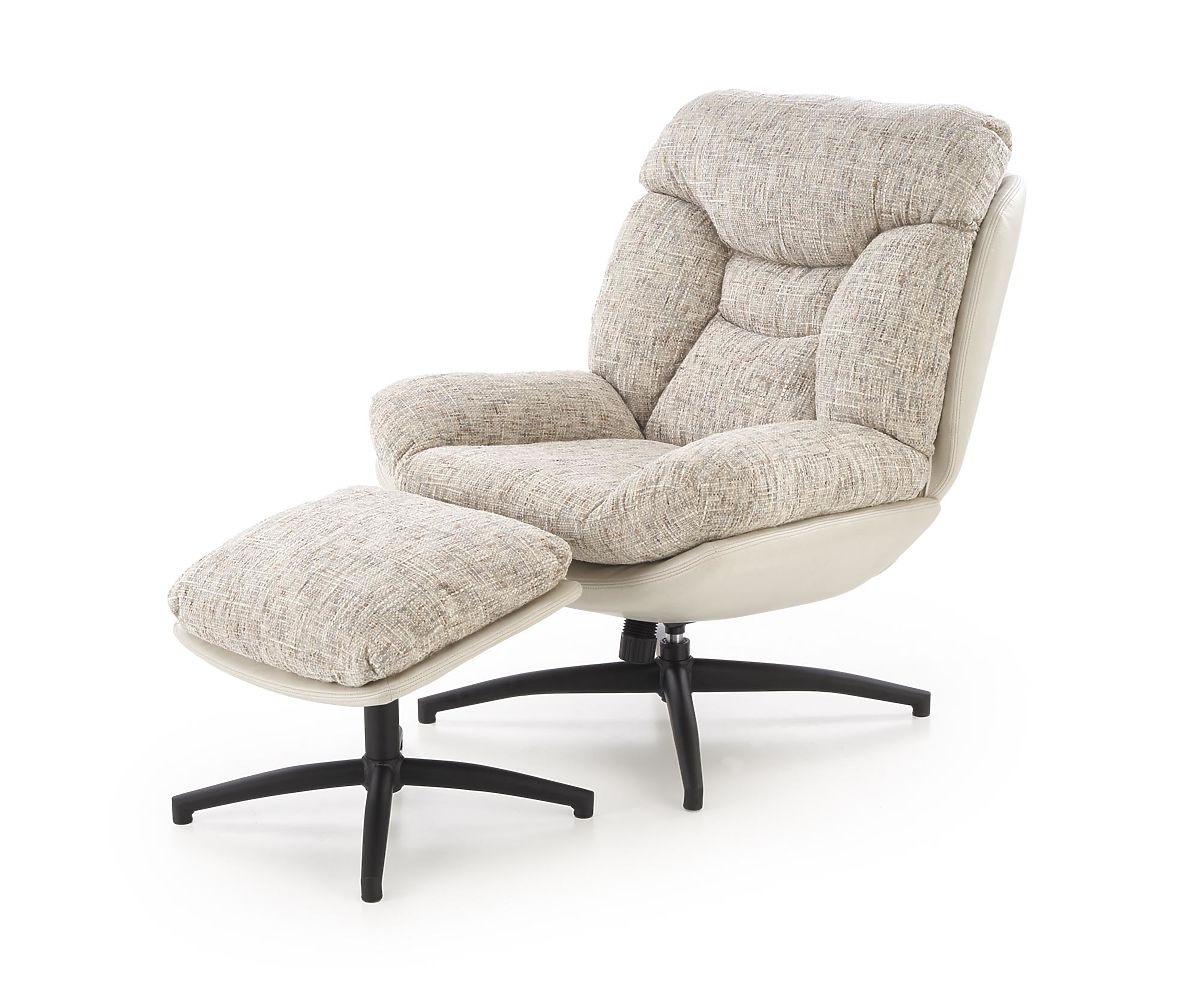 Fauteuil KRONOS avec repose-pieds, beige / multicolore (1p=1pc)