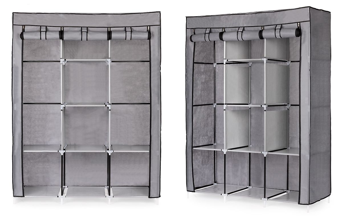 Grande armoire textile avec étagères pour vêtements et chaussures