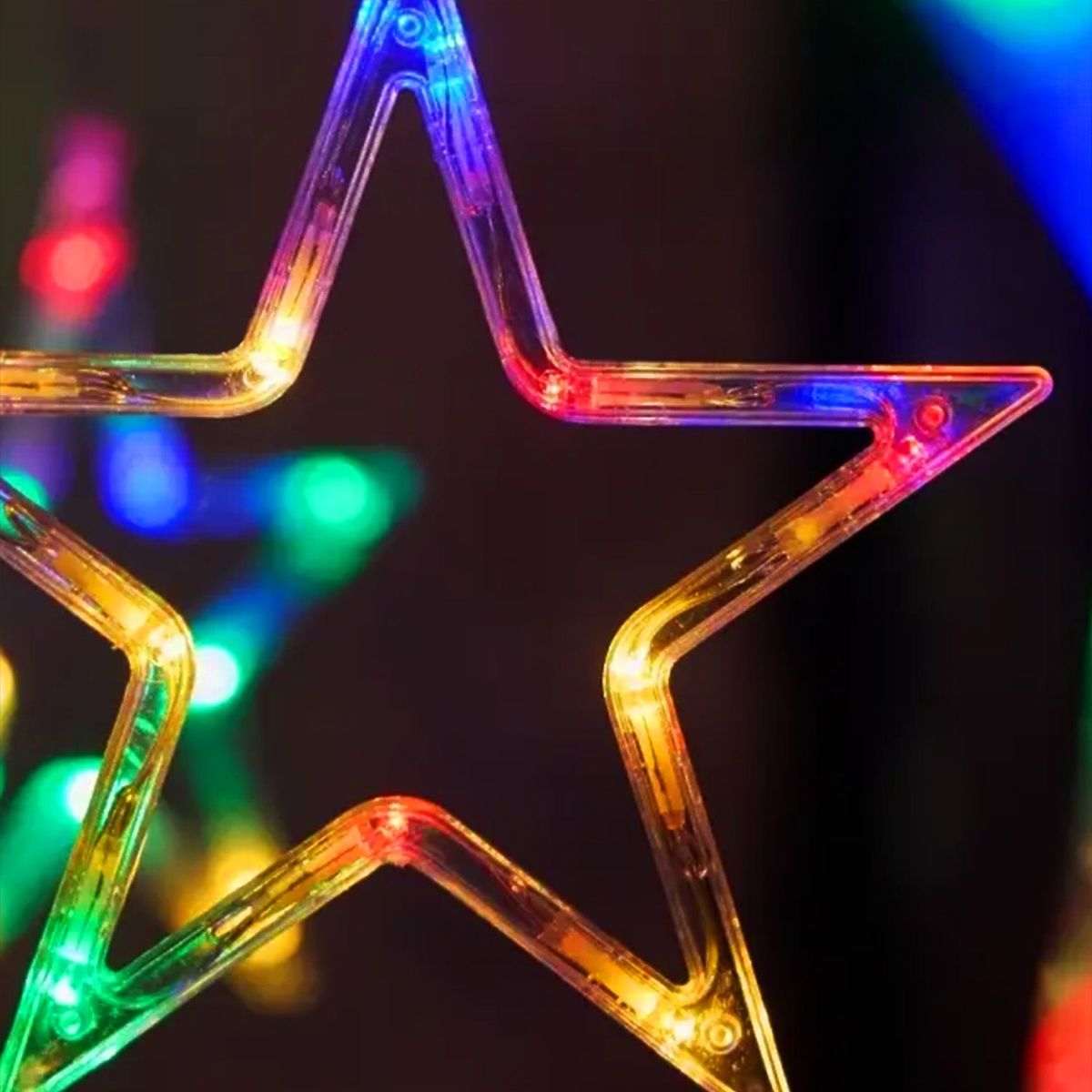 Rideau LED Étoiles Multicolores avec Télécommande CD002-138