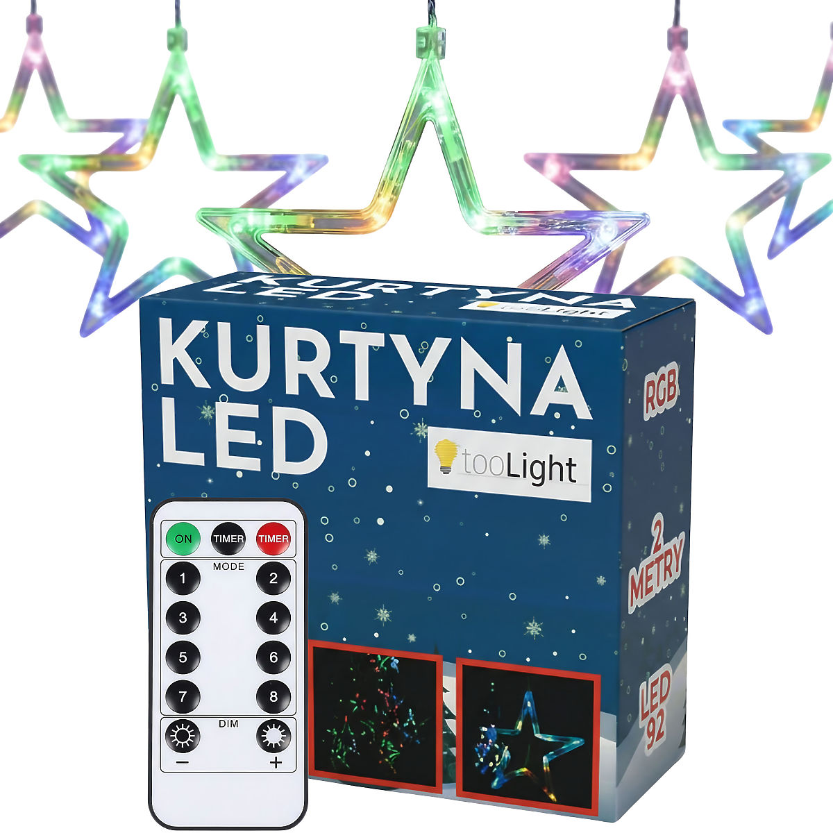 Rideau LED Étoiles Multicolores avec Télécommande GL2005