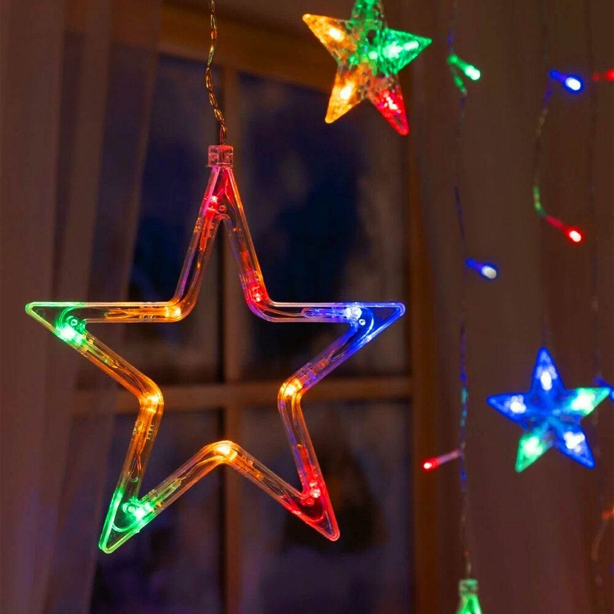 Rideau LED Étoiles Multicolores avec Télécommande GL2005