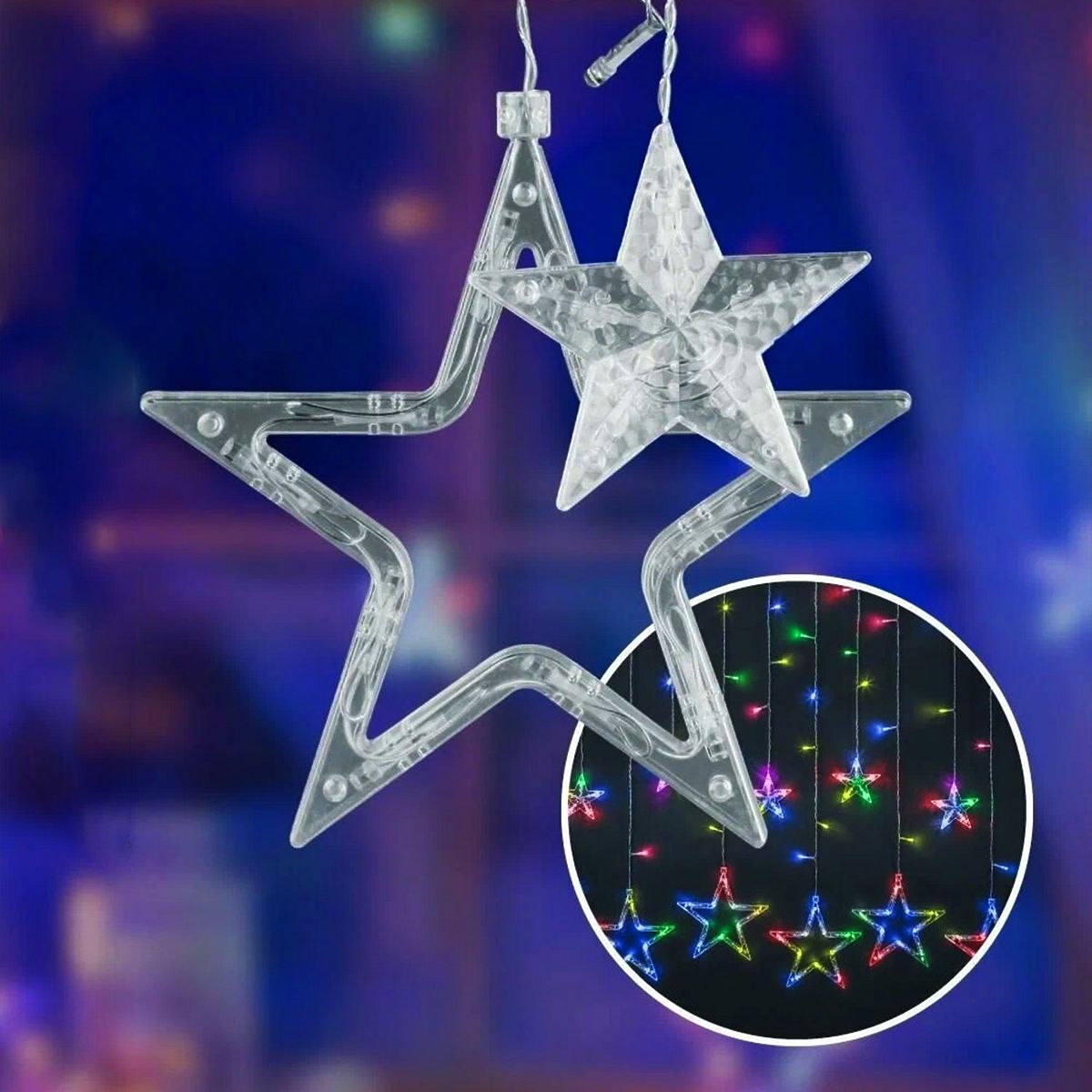 Rideau LED Étoiles Multicolores avec Télécommande GL2005
