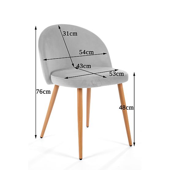 4 x Chaise tapissée en velours SJ.075 Bleu marine