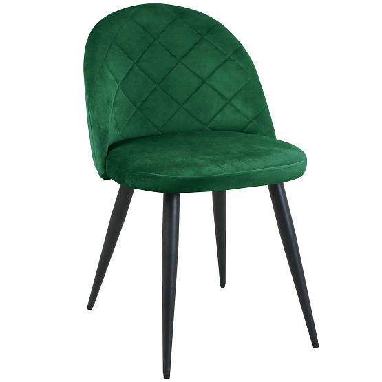 4x Chaises en Velours Rembourrées SJ.077 Vert Bouteille