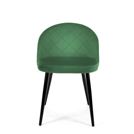 4x Chaises en Velours Rembourrées SJ.077 Vert Bouteille