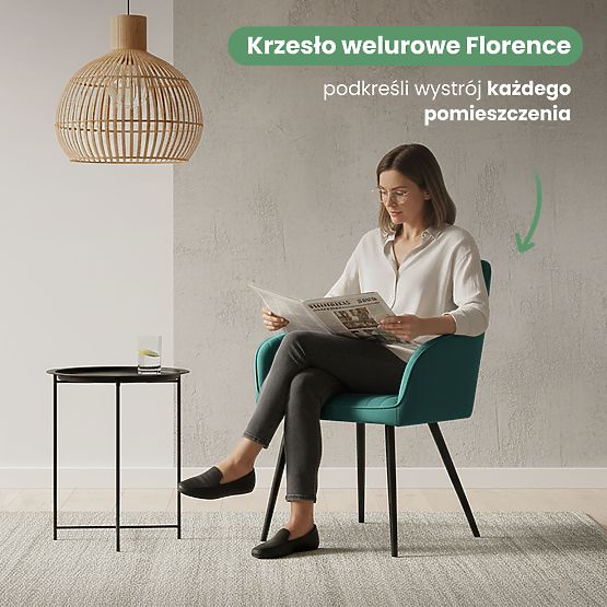 6x Chaise en Velours Capitonnée avec Surpiqûres Vert Bouteille FLORENCE Pieds Noirs