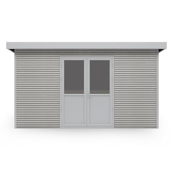 Abri de jardin Ardena 4x3 m 12 m², gris foncé, bois composite, aluminium, montage facile