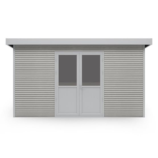Abri de jardin Ardena 4x3 m 12 m², gris foncé, bois composite, aluminium, montage facile