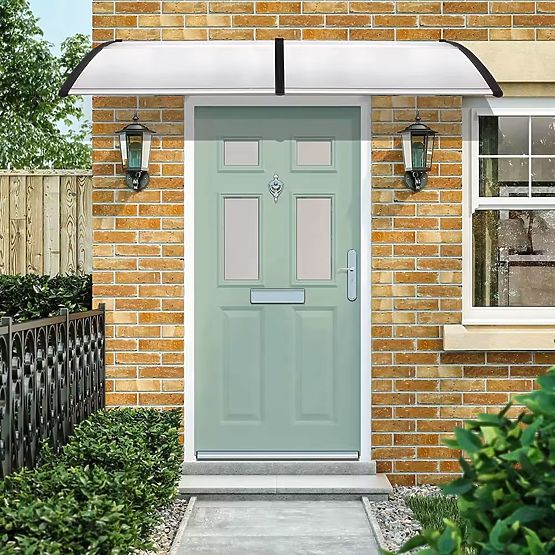 Abri de porte 100x80 cm avec couverture en polycarbonate 100x80 cm
