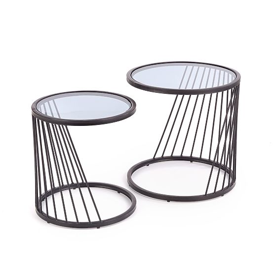 ANTILLA ensemble de 2 tables noir / fumé (1p=1pièce)