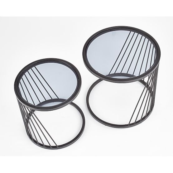 ANTILLA ensemble de 2 tables noir / fumé (1p=1pièce)