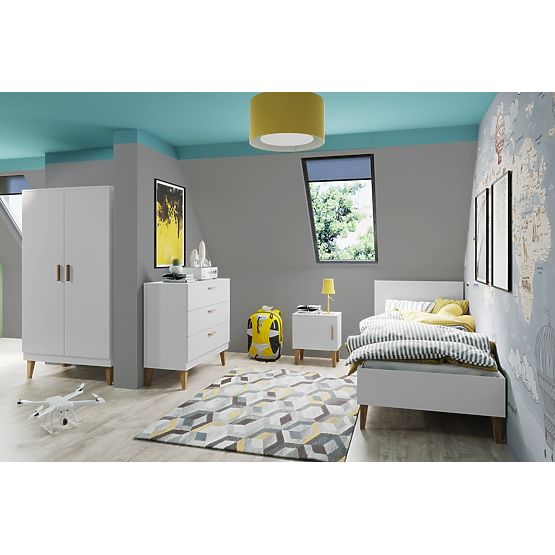 Garde-robe 2 portes KUBI - blanche