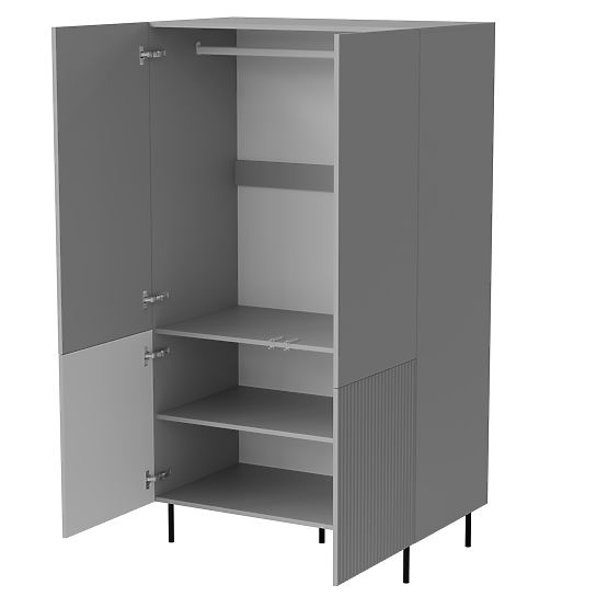 Armoire ASENSIO S-1 gris clair, pieds : noir (2p=1ks)