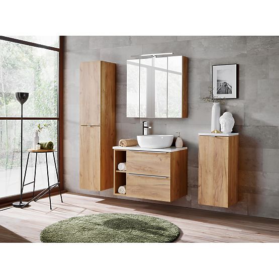 Armoire avec Miroir 80 cm 3 Portes
