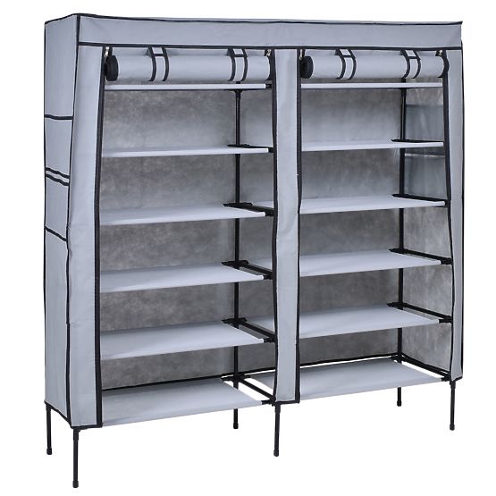 Armoire à chaussures en textile Gabi - gris