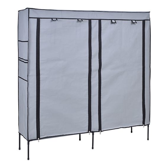 Armoire à chaussures en textile Gabi - gris