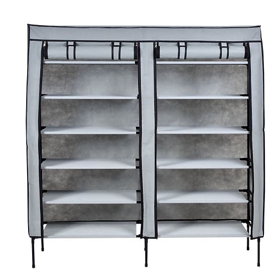Armoire à chaussures en textile Gabi - gris