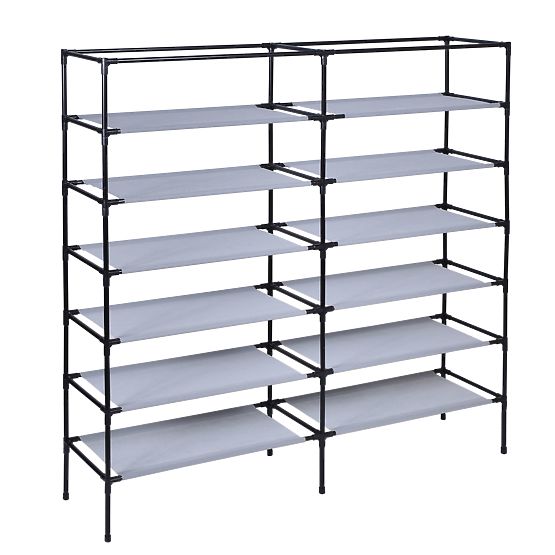 Armoire à chaussures en textile Gabi - gris