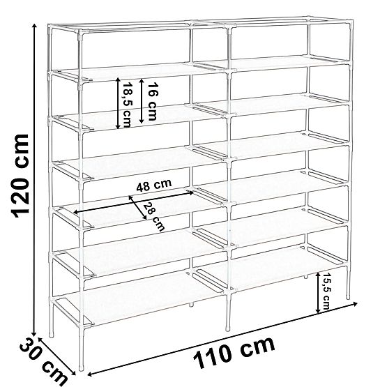 Armoire à chaussures en textile Gabi - gris