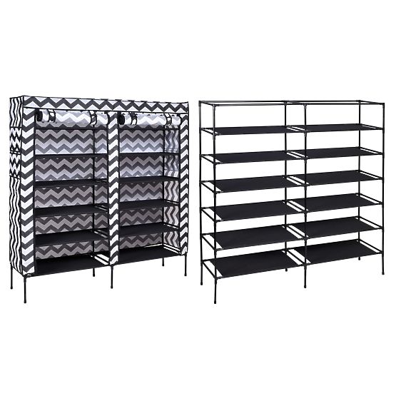 Armoire à chaussures en textile Gabi - zèbre