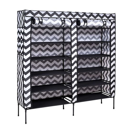 Armoire à chaussures en textile Gabi - zèbre